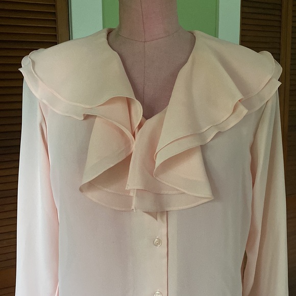 1980s Peach Blouse - Picture 2 of 7